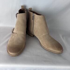 New Michael Kors Women's Adams Double Monk Suede Beige Boot Ankle Shoe 8.5